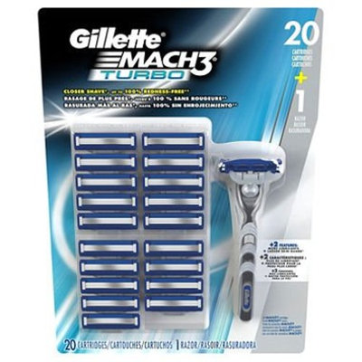 Gillette Mach3 Turbo Razor Handle + 20 ct. Cartridges