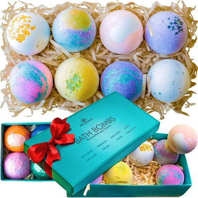 Bath Bombs Gift Set - 8 Luxury All Vegan Bubble Fizzies For Women, Relaxation Bath Bomb Kit - Relaxing Spa Gifts For Her - Unique Birthday & Beauty Products