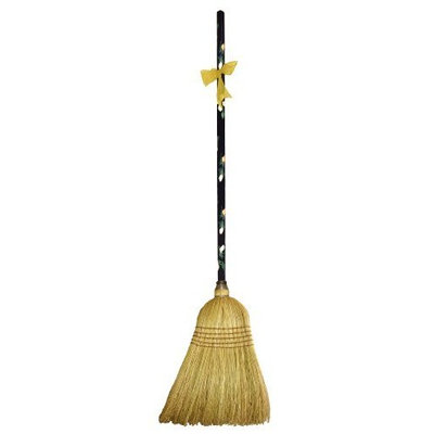 Cute Tools Garden Broom - Landscaping Instrument, Sweep and Dust With This Garden Accessory, Hand Painted Wooden Broomstick In The USA, Durable Yard and Gardening Equipment From CuteTools! - Art For A Cause, Yellow Floral