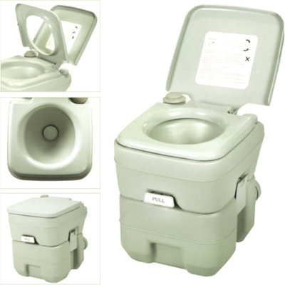 Portable Flushing Toilet For Camping 5 Gallon 20L Commode Potty Outdoor/Indoor Comfort Convenience Environmental Protection Powerful Flushing Easy To Use Push Button Operation-MegaTrade Prime