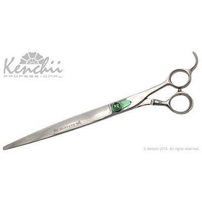 KENCHII Mustang Level-3 9.5 Inch Curved Offset Handle Scissor - Silver