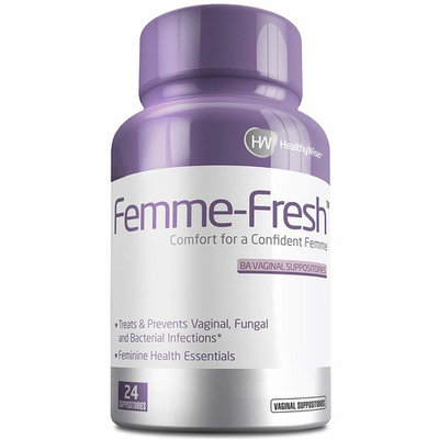 Femme-Fresh Boric Acid Vaginal Suppositories - Feminine Health Support & pH Balance - Prevents Yeast Infections, Alleviates Pain and Discomfort. Made in USA - 24 Delicate Suppositories
