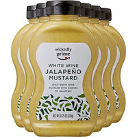 Wickedly Prime Mustard, White Wine Jalapeno, 11.75 Ounce (Pack of 6)