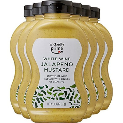 Wickedly Prime Mustard, White Wine Jalapeno, 11.75 Ounce (Pack of 6)