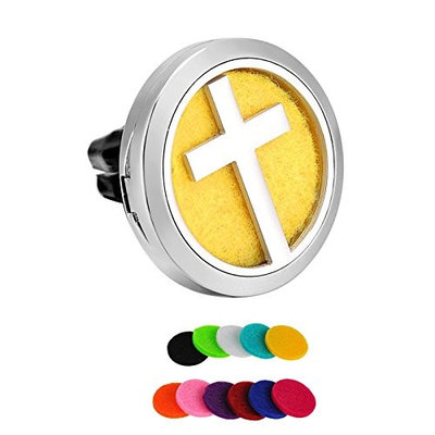 Car Vent Clips Jesus Cross Aromatherapy Perfume Essential Oil Diffuser