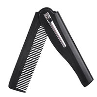 Hot Folding Clip Hair Comb Moustache Beard Hairbrush Travel Portable Pocket Men