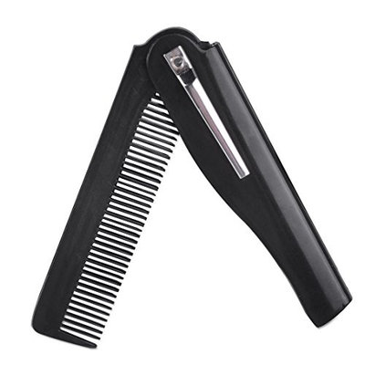 Hot Folding Clip Hair Comb Moustache Beard Hairbrush Travel Portable Pocket Men