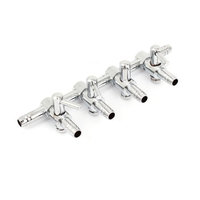 Fish Tank Silver Tone Metal 4-way Air Flow Controller Pump Valve