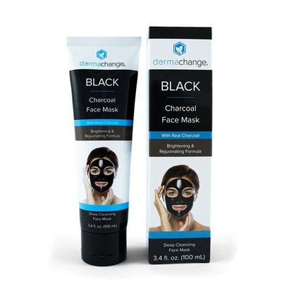 DermaChange Charcoal Peel Off Face Mask - with Vegan & Activated Charcoal - Blackhead Remover & Pore Minimizer - Deep Cleansing Black Mask - Anti Aging & Acne Spot Treatment (3.4 oz) - Made in USA
