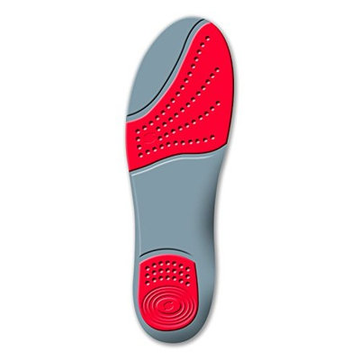 Sorbothane Double Strike Insoles Red/Grey, Size 3-4