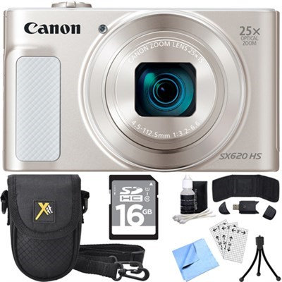 Canon PowerShot SX620 HS 20.2MP Digital Camera Silver w/ Essential Accessory Bundle