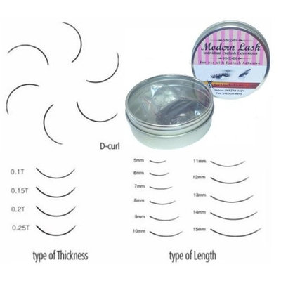 Modern Lash EyeLash Extensions D - Curl Lashes .2mm Thick 1.0 gram Choose Length