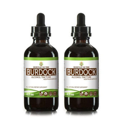 Secrets Of The Tribe Burdock Tincture Alcohol Extract, Organic Burdock (Arctium Lappa) Dried root 2x4 oz
