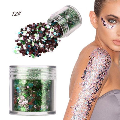 Baomabao 12 Colors Shimmer Eyeliner Eyeshadow Loose Sequins Powder Face Body Glitter Paillette Nail Art Decor Makeup