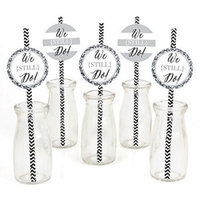 We Still Do - Anniversary - Paper Straw Decor - Anniversary Party Striped Decorative Straws - Set of 24