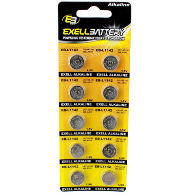 10pk Exell EB-L1142 Alkaline 1.5V Watch Battery Replaces AG12 386 LR43