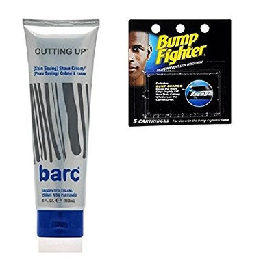 Barc Cutting Up, Unscented Shave Cream, 6 Oz + Bump Fighter Cartridge Refill, 5 Ct + FREE LA Cross Manicure 74858