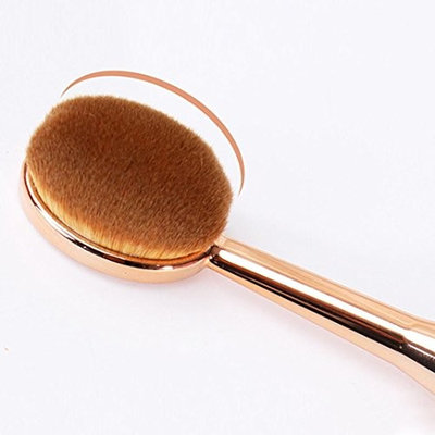 Kanhan 1 PCS Rose Gold Professional Oval Toothbrush Foundation Oval Brushes The New Mermaid Makeup Brush One Set