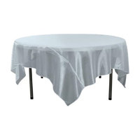 LA Linen Sheer Organza Square Tablecloth, 72 by 72', Baby Blue