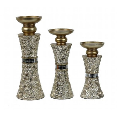 Dlusso Designs D'Lusso Designs Home Decor Suzette Collection Three Piece Hurricane Candle Set