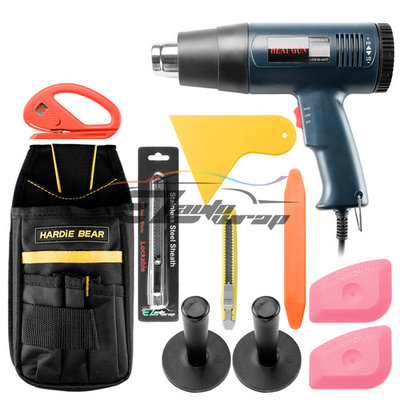 Professional Vinyl Wrap Window Tint Film Application Tool Kit Felt Squeegees Heatgun Lil Chizlers Gloves Tool Bag Snitty Cutter 30 Degree Razor Magnets TK11
