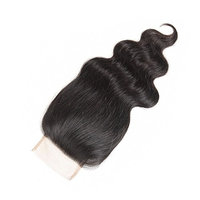 Body Wave Lace Closure Free Part 4x4inch Brazilian Human Hair Lace Top Closure Natural Color (Free Part 16)