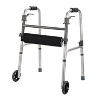 HomCom Folding Mobility Rollator Walker w/ 2 Wheels and Stool