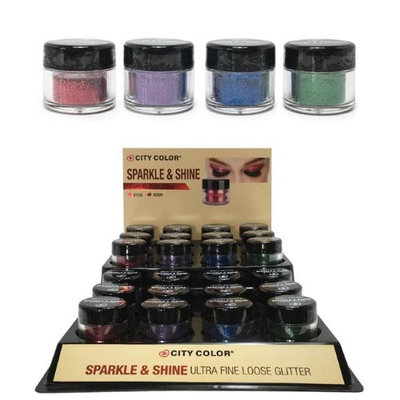 City Color B-0048 F-0056 Sparkle & Shine Loose Glitter - Pack of 4