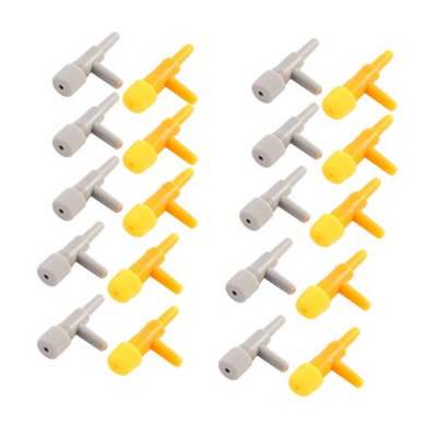 20 Pcs Yellow Gray 2 Way Aquarium Air Line Pump Tubing Flow Control Valve