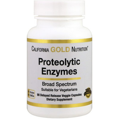 California Gold Nutrition, Proteolytic Enzymes, Broad Spectrum, 90 Delayed Release Veggie Capsules