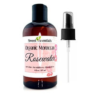 Premium Organic Moroccan Rose Water - 8oz - Imported From Morocco - 100% Pure (Food Grade) No Oils or Alcohol - Rich in Vitamin A & C. Perfect for Reviving, Hydrating & Rejuvenating Your Face & Neck