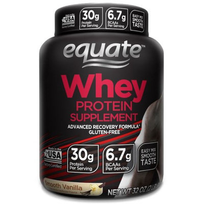 Equate Whey Protein Powder, Smooth Vanilla, 30g Protein, 2 Lb