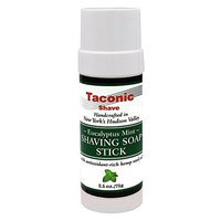 Taconic Shave Eucalyptus Mint Shaving Soap Stick with Antioxidant-Rich Hemp Seed Oil 2.5 oz./71g