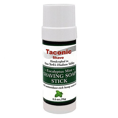 Taconic Shave Eucalyptus Mint Shaving Soap Stick with Antioxidant-Rich Hemp Seed Oil 2.5 oz./71g