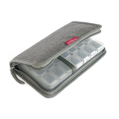 LeanTravel 7 Day Travel Premium Small Pill Case Organizer & Passport Wallet with 5 Pockets