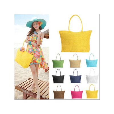 Fashion Women Summer Straw Weave Shoulder Lady Beach Purse Handbag Tote Shopping Bag