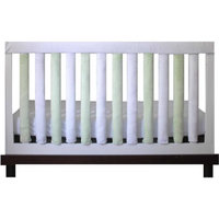 Go Mama Go Designs Doctor-Approved Vertical Wonder Bumpers, Reversible Green & White Minky, 24pk