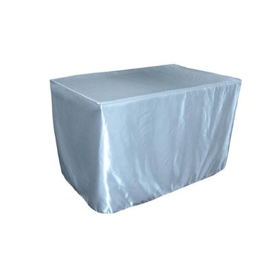 LA Linen TCbridal-fit-48x30x30-BlueLgtB18 Fitted Bridal Satin Tablecloth Light Blue - 48 x 30 x 30 in.