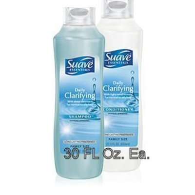 Suave Essentials Daily Clarifying Shampoo and Conditioner Set 30 Oz. Each