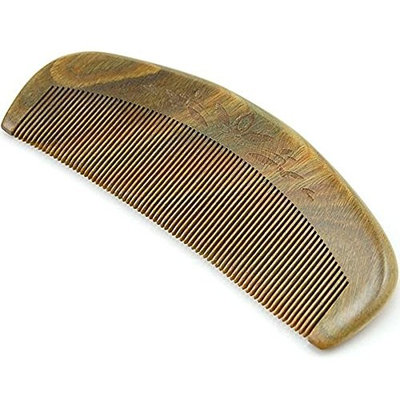 DLFE 100% Handmade Natural Green Sandalwood Comb Pocket Comb with Natural Wood Aromatic Smell