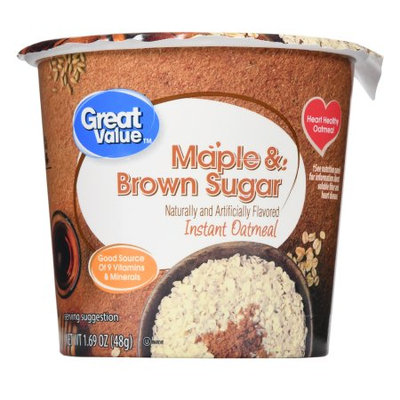 Great Value Maple & Brown Sugar Instant Oatmeal Cup