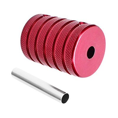 Baoblaze Aluminum Alloy Tattoo Grip Stem Pipe Hand Held Bar Tube Red