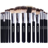 SHANY Triple Pro Synthetic & Natural Hair Brush Set with Apron, Black, 18 pc