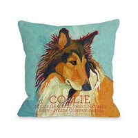 One Bella Casa Collie 1 Pillow, 18 by 18-Inch