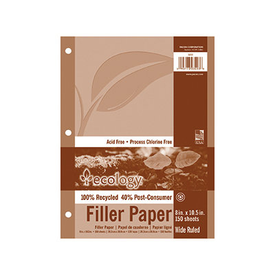 Pacon Ecology Recycled Filler Paper - 150 Sheets - Printed - Letter 8