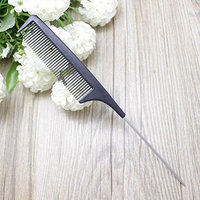 1 Pack Comb Hair Brush Hairbrush Carbon Combs Hairdressing Silicon Anti Static Barber Styling Tools Combo Pocket Long Round Handle Holder Marvelous Popular Beard Natural Grooming Girl Travel Kit