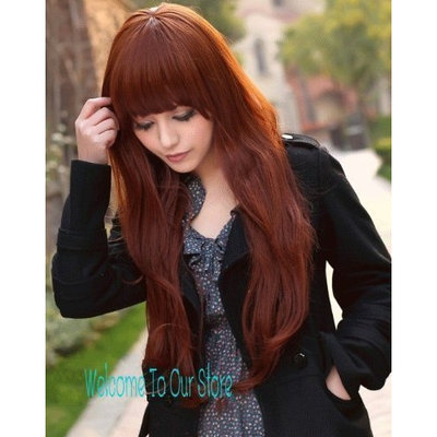X&Y ANGEL New Fashion Kanekalon Long Wavy Sexy Hair Wig Wigs Wine Red K001