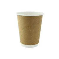 Packnwood 210GCDW10K 10 oz Double Wall Kraft Compostable Paper Cups 3.5 x 3.7 in.