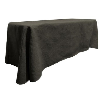 LA Linen TCBurlap90x156-Black Rectangular Dyed Natural Burlap Tablecloth, Black - 90 x 156 in.