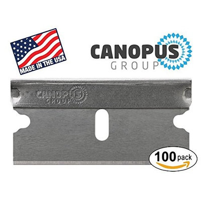 Single Edge Industrial Razor Blades, Box Cutter Replacement Blades, Glass Scraper Razor Blades By Canopus (100 Pack) - Fits ALL Standard Tools -%100 Made in USA